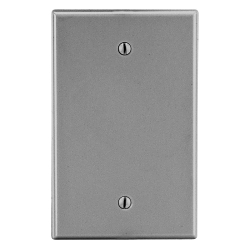 Hubbell P13GY Non-Metallic Standard Blank Wall Plate with Pre-Inserted Captive Screw