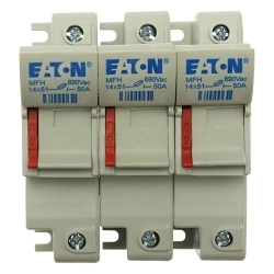 Bussmann CH143DU Low Voltage Cylindrical Modular Fuse Holder, 690 VAC, 50 A, 3 Poles