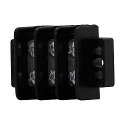 Bussmann TB200HB-02 Double Row Terminal Block Strips and Barrier Block, 600 V, 30 A, Black