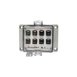 Grace Engineered Products P-R2#8-K3RX Bulkhead Panel Interface Connector, Polycarbonate Housing