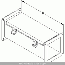 Hammond 1487D36 Straight Section Pull Through Wireway, 36 in L x 6 in W x 6 in H, Butt Hinged Cover, Steel