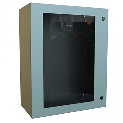 Hammond EN4SD302412WGY Eclipse Single Door Enclosure With Window, 24 in W x 12 in D x 30 in H, NEMA 3R/4/12 NEMA Rating, 14 ga Mild Steel