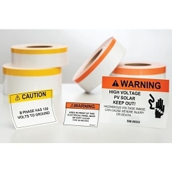 Hellermann Tyton 558-00380 Banded Continuous Colored Signal Pre-Printed UV Stable Solar Panel Label