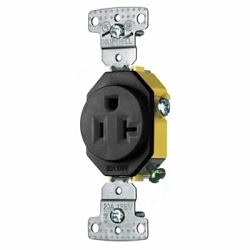 Hubbell RR201BK Single Receptacle