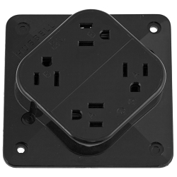 Hubbell HBL415BK Straight Blade Receptacle