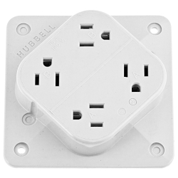 Hubbell HBL415W Wiring Device-Kellems 4-PLEX Straight Blade Receptacle