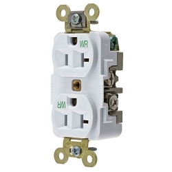 Hubbell HBL5362WWR Straight Blade Duplex Receptacle