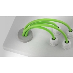 Icotek 50751 KEL-DPZ Round Cable Entry Plate, For Use With Cable, 22.2 mm Cable Diameter, Elastomer/Polyamide, Black