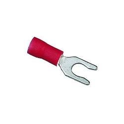 IDEAL 83-7031 Insulated Snap Vinyl Spade Terminal, 22 to 18 AWG, 10 in Stud, Tin Plated Brass