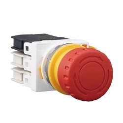 IDEC EU2B-YBV301CR EU2B Standard E-Stop Stop Switch, 40 mm Dia, 1NC Contact, Red