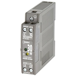 IDEC PS5R-VC24 PS5R-V Switching Power Supply, 100 to 240 VAC Input, 24 VDC Output, 30 W Power Rating, 1.3 A, DIN Rail Mounting