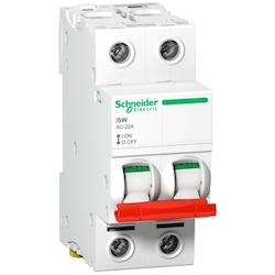 Square D Acti 9 A9S66263 Toggle Switch Disconnector, 415 VAC, 63 A, 2 Poles