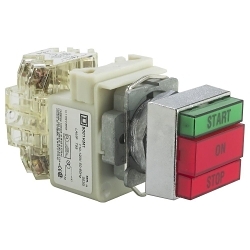 Schneider Electric 9001KXRG117 Pushbutton Operator, 30 mm, 2NO-2NC Contact, Momentary Contact