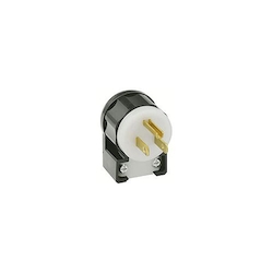 LEVITON 5266-CA Black & White Straight Blade Plug