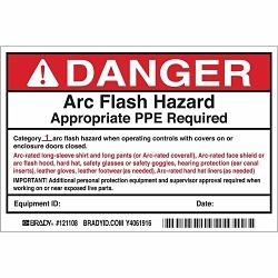 Brady 121108 Write-On Arc Flash Label