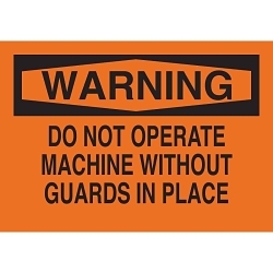 Brady 88245 Machine and Operational Sign