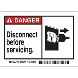Brady 86793 Machine/Equipment Label