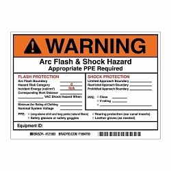 Brady 121083 Write-On Arc Flash Label