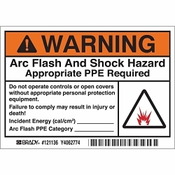 Brady 121136 Arc Flash Label