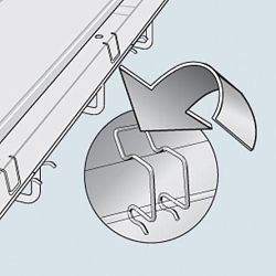 Cablofil 646200 CVN Cover Clip, For Use With Wire Mesh Cable Tray, 4 in H x 6 in W, Steel, Black