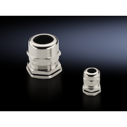 Rittal 2411801 Cable Gland, M12x1.5 Trade, 3 to 6.5 mm Cable Openings, Brass, Nickel Plated