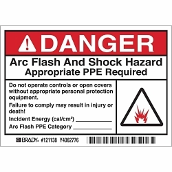 Brady 121138 Write-On Arc Flash Label