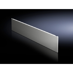 Rittal 9672334 Bottom Front Trim Panel, 400 mm W x 100 mm H, Carbon Steel, Light Gray
