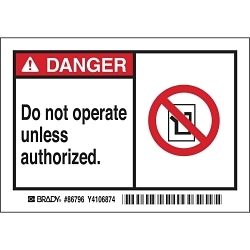 Brady 86796 Safety Label