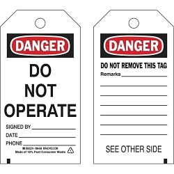 Brady 86458 Safety Tag