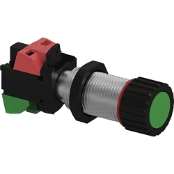 Hubbell GZ21-GZ3 GZ Series Assembly, 25 mm, 1NC-1NO Contact, Pushbutton Operator, Momentary Contact, Green