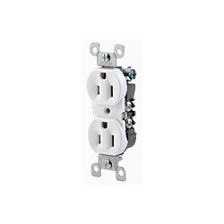 LEVITON 12650-W Decora Straight Blade Receptacle