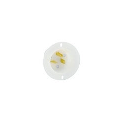 LEVITON 15378-C Straight Blade Flanged Inlet Receptacle