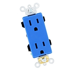 LEVITON 16252-BU Decora Plus Straight Blade Duplex Receptacle
