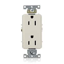 LEVITON 16252-T Decora Plus Straight Blade Duplex Receptacle