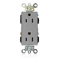 LEVITON 16262-GY Decora Plus Straight Blade Receptacle