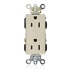 LEVITON 16262-I Decora Plus Straight Blade Receptacle