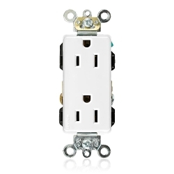 LEVITON 16262-W Decora Plus Straight Blade Receptacle