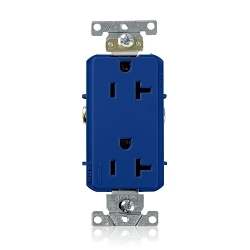 LEVITON 16352-BU Decora Straight Blade Receptacle