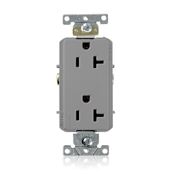 LEVITON 16352-GY Decora Plus Straight Blade Duplex Receptacle