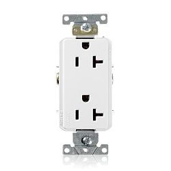 LEVITON 16352-W Decora Plus Straight Blade Duplex Receptacle