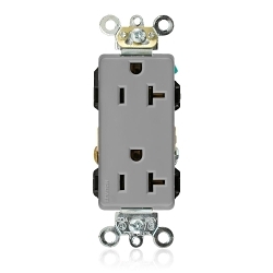 LEVITON 16362-GY Decora Plus Straight Blade Receptacle