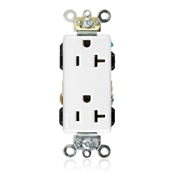 LEVITON 16362-W Decora Plus Straight Blade Receptacle