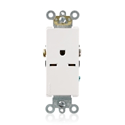 LEVITON 16641-W Decora Plus Straight Blade Receptacle