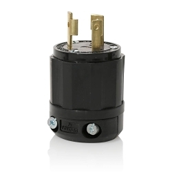 LEVITON 2611-B Black & White Locking Plug