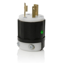 LEVITON 2611-PLC Black & White Locking Plug