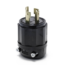 LEVITON 2711-B Black & White Locking Plug