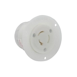 LEVITON 3326-C Black & White Locking Flanged Outlet