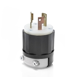 LEVITON 3331-GC Black & White Locking Plug