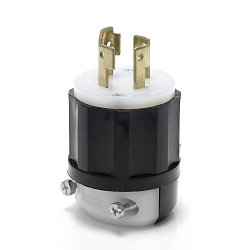 LEVITON 3431-GC Black & White Locking Plug