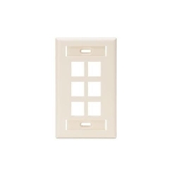 LEVITON 42080-6TS Quickport Wallplate